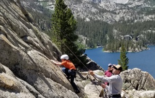 family rock climbing