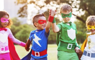 kids dressed up for halloween